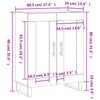Weißes Sideboard Callum 69,5x34x90cm (Holz)