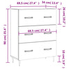 Graues Sideboard Natige 69,5x34x90cm (Holz)