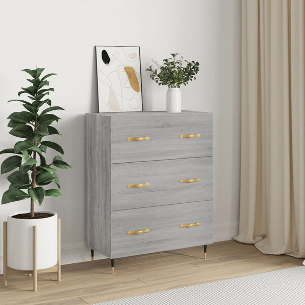 Graues Sideboard Natige 69,5x34x90cm (Holz)
