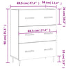 Betongraues Sideboard Serbu 69,5x34x90cm (Holz)