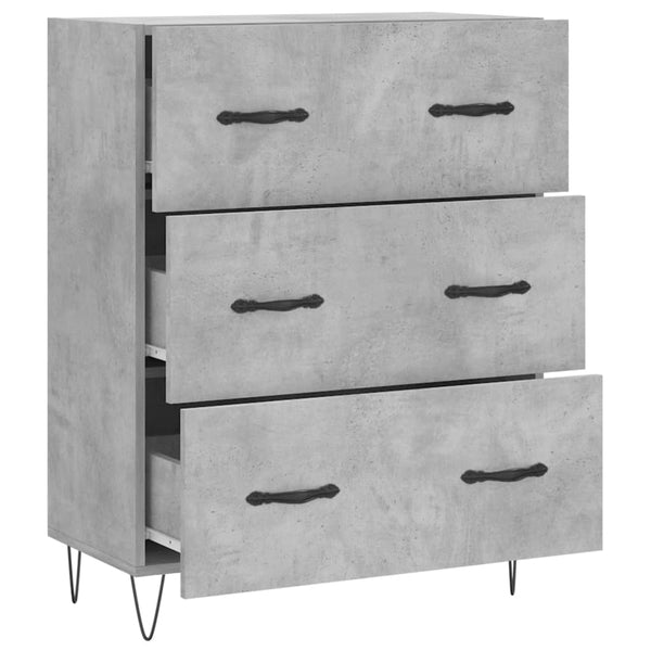 Betongraues Sideboard Noha 69,5x34x90cm (Holz)