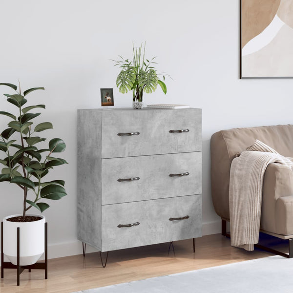 Betongraues Sideboard Noha 69,5x34x90cm (Holz)