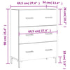 Betongraue Kommode Rofila 69,5x34x90cm (Holz)