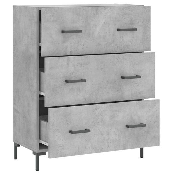 Betongraue Kommode Rofila 69,5x34x90cm (Holz)