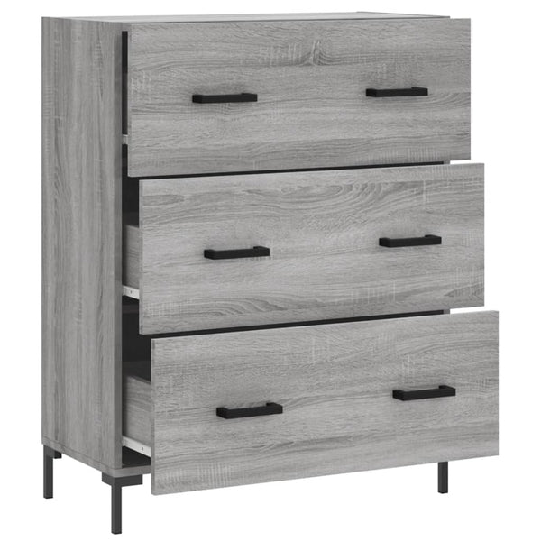 Graues Sideboard Rofila 69,5x34x90cm (Holz)