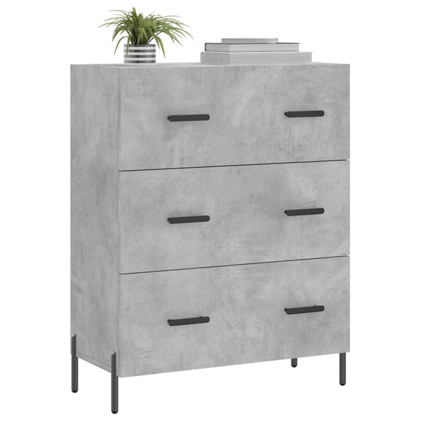 Betongraue Kommode Arcidalia 69,5x34x90cm (Holz)