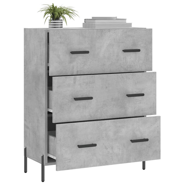 Betongraue Kommode Arcidalia 69,5x34x90cm (Holz)