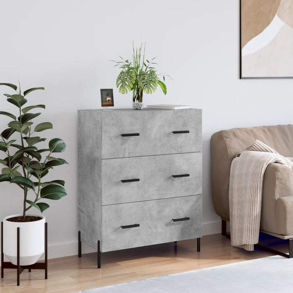 Betongraue Kommode Arcidalia 69,5x34x90cm (Holz)