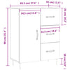 Weißes Sideboard Caramfil 69,5x34x90cm (Holz)