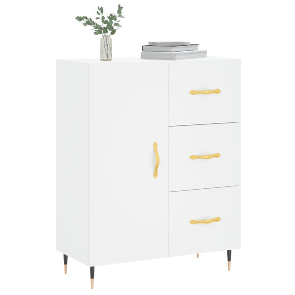 Weißes Sideboard Caramfil 69,5x34x90cm (Holz)