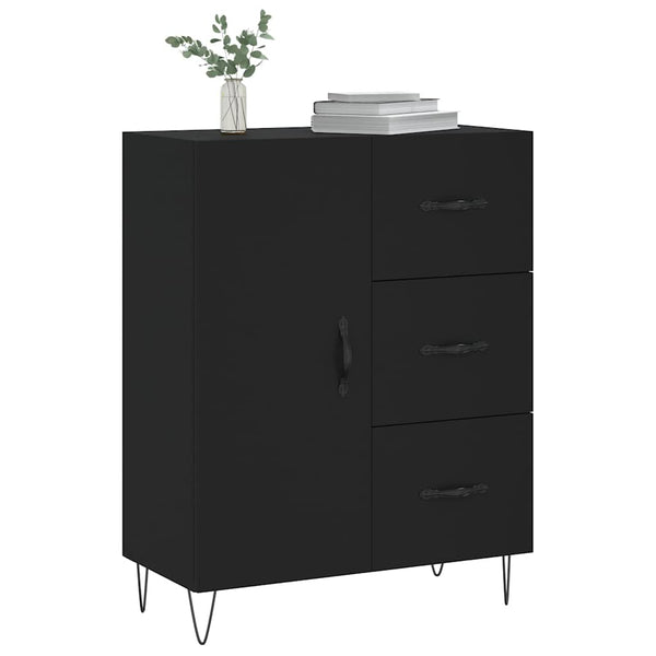 Schwarzes Sideboard Giusefina 69,5x34x90cm (Holz)