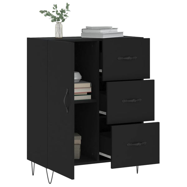 Schwarzes Sideboard Giusefina 69,5x34x90cm (Holz)