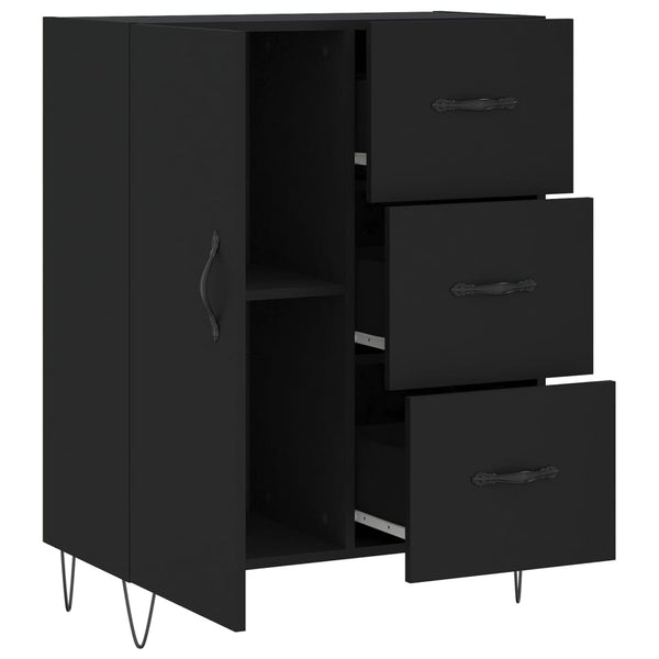 Schwarzes Sideboard Giusefina 69,5x34x90cm (Holz)