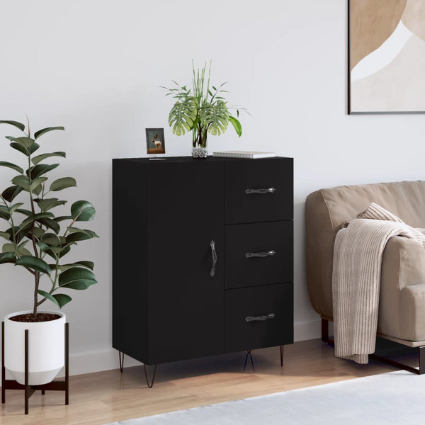 Schwarzes Sideboard Giusefina 69,5x34x90cm (Holz)
