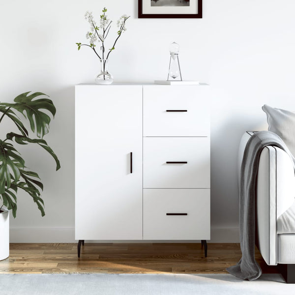 Weißes Sideboard Miloslava 69,5x34x90cm (Holz)