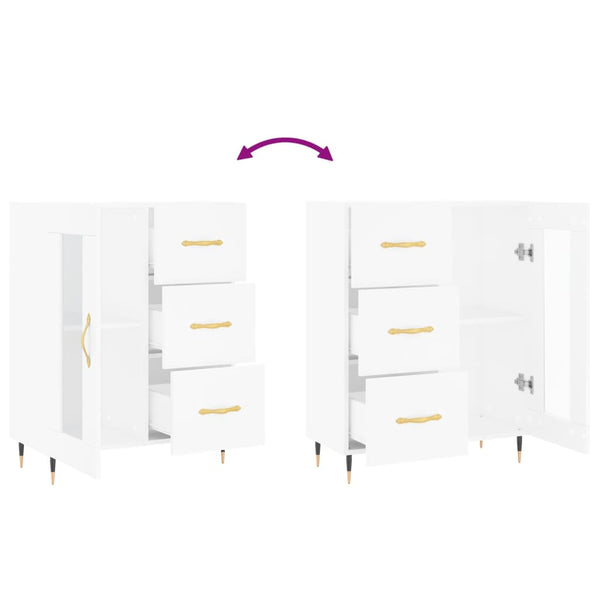 Weißes Sideboard Tachisor 69,5x34x90cm (Holz)