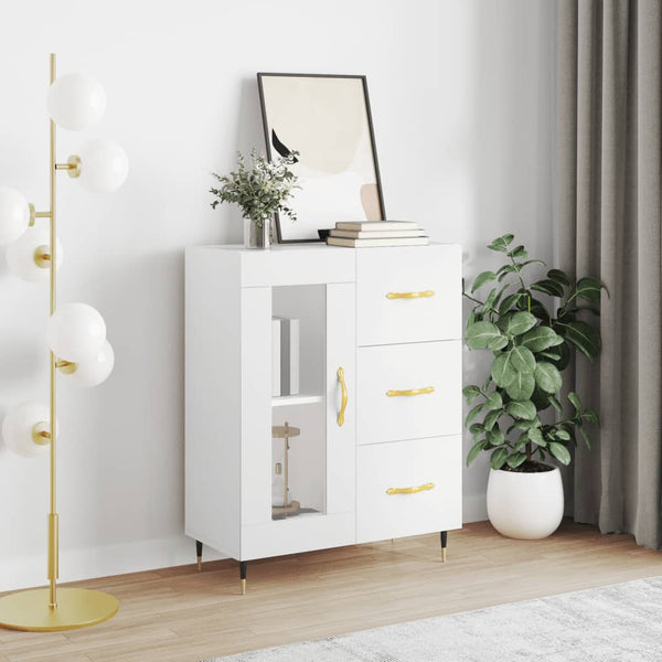 Weißes Sideboard Tachisor 69,5x34x90cm (Holz)