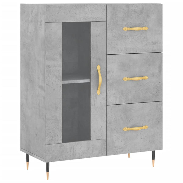 Betongraues Sideboard Tachisor 69,5x34x90cm (Holz)