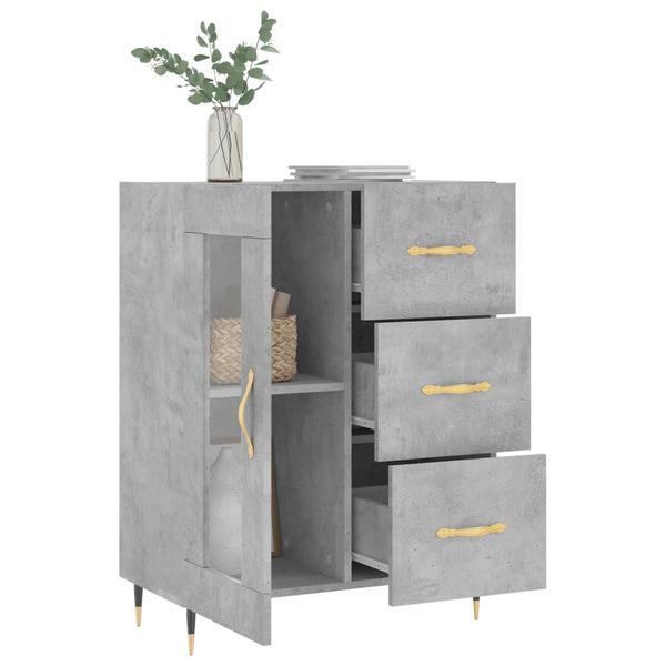 Betongraues Sideboard Tachisor 69,5x34x90cm (Holz)