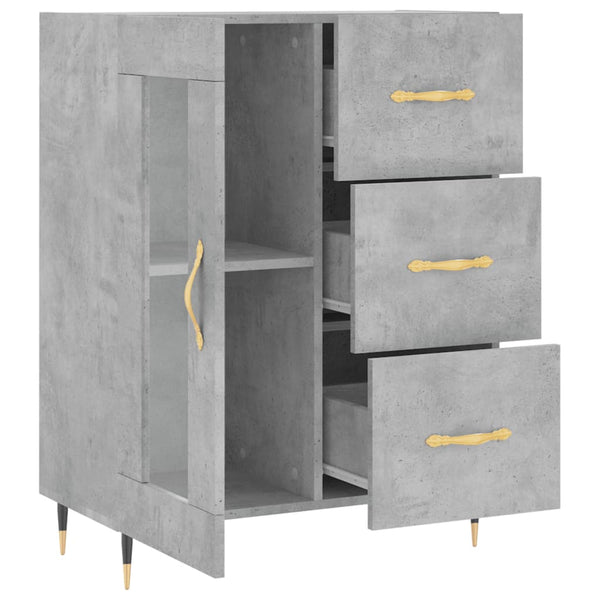 Betongraues Sideboard Tachisor 69,5x34x90cm (Holz)