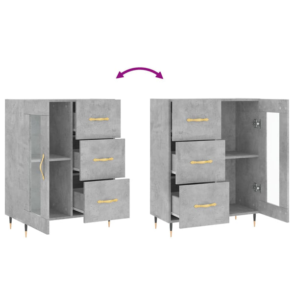 Betongraues Sideboard Tachisor 69,5x34x90cm (Holz)