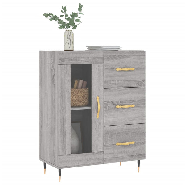Graues Sideboard Tachisor 69,5x34x90cm (Holz)