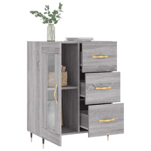 Graues Sideboard Tachisor 69,5x34x90cm (Holz)