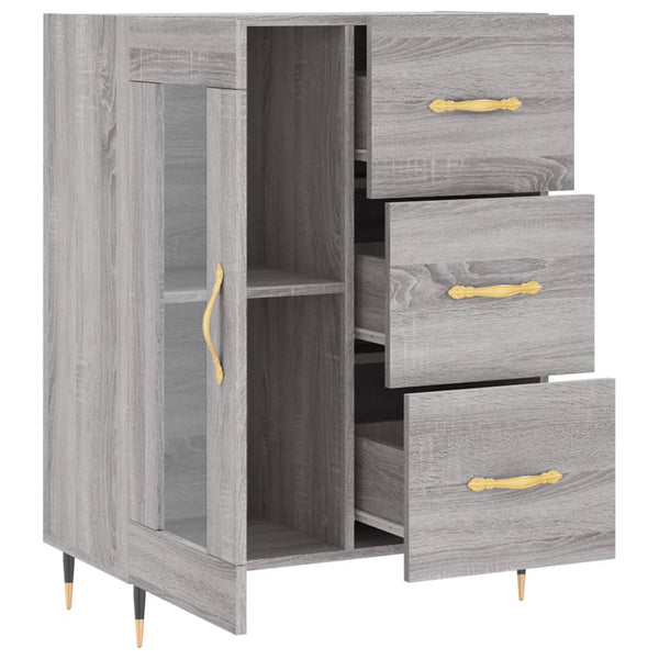Graues Sideboard Tachisor 69,5x34x90cm (Holz)