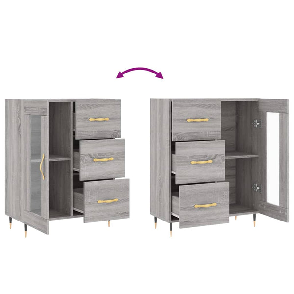 Graues Sideboard Tachisor 69,5x34x90cm (Holz)