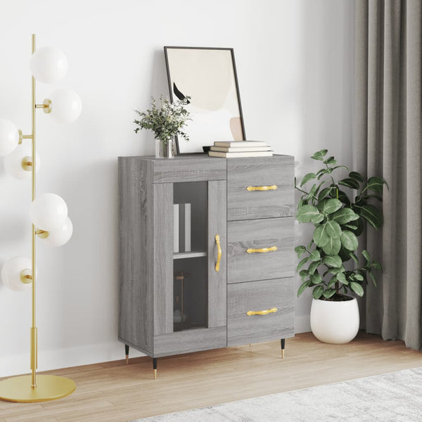 Graues Sideboard Tachisor 69,5x34x90cm (Holz)