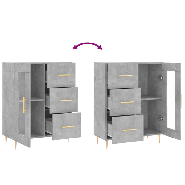 Betongraue Kommode Georgica 69,5x34x90cm (Holz)