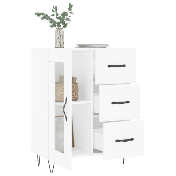 Weißes Sideboard Nastaluta 69,5x34x90cm (Holz)