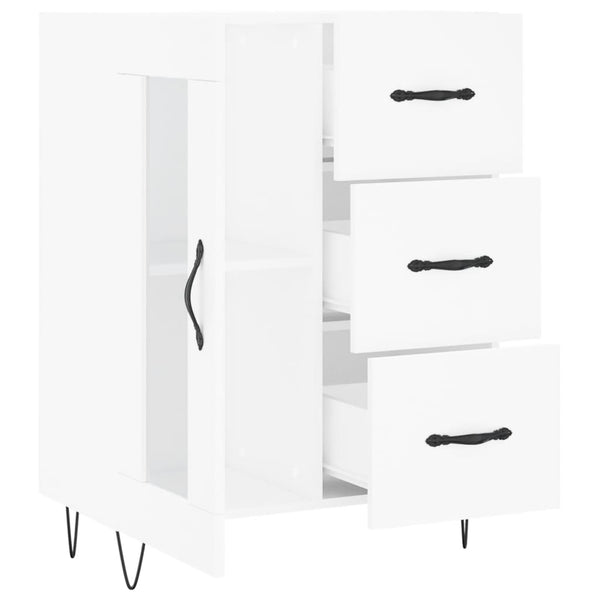 Weißes Sideboard Nastaluta 69,5x34x90cm (Holz)