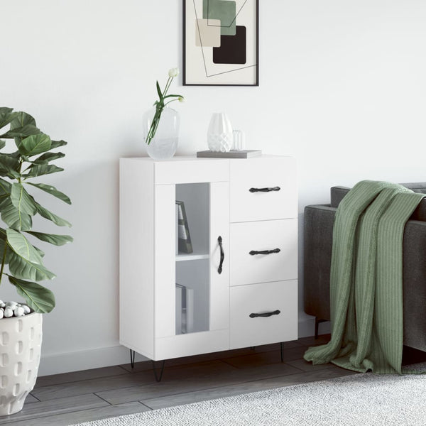 Weißes Sideboard Nastaluta 69,5x34x90cm (Holz)