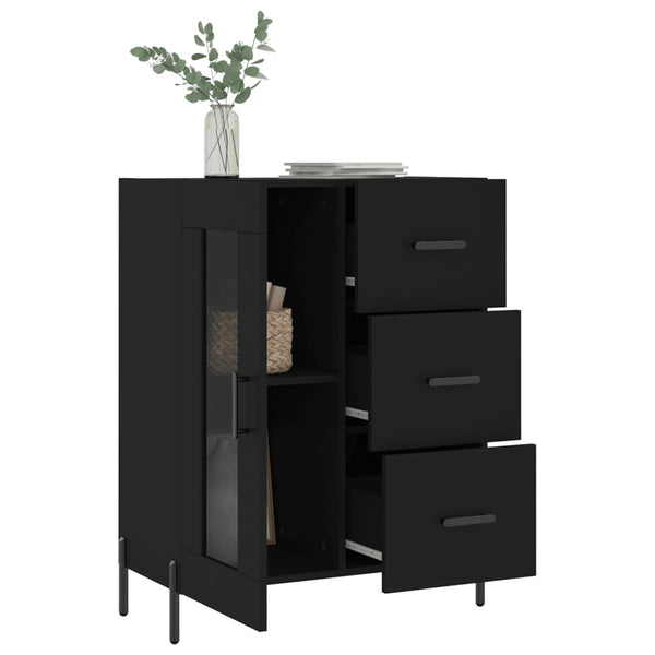 Schwarzes Sideboard Medina 69,5x34x90cm (Holz)