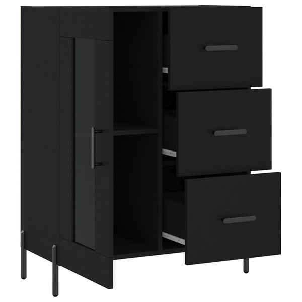Schwarzes Sideboard Medina 69,5x34x90cm (Holz)