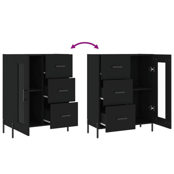 Schwarzes Sideboard Medina 69,5x34x90cm (Holz)