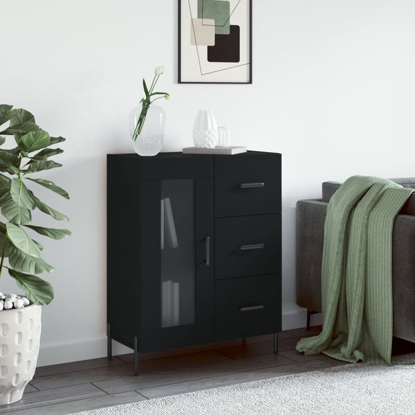 Schwarzes Sideboard Medina 69,5x34x90cm (Holz)