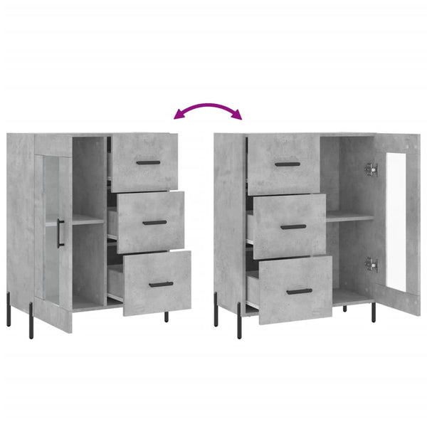 Betongraues Sideboard Medina 69,5x34x90cm (Holz)