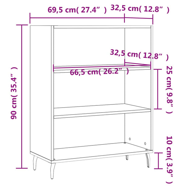 Harmaa hyllykaappi Rumi 69,5x32,5x90cm (puinen)
