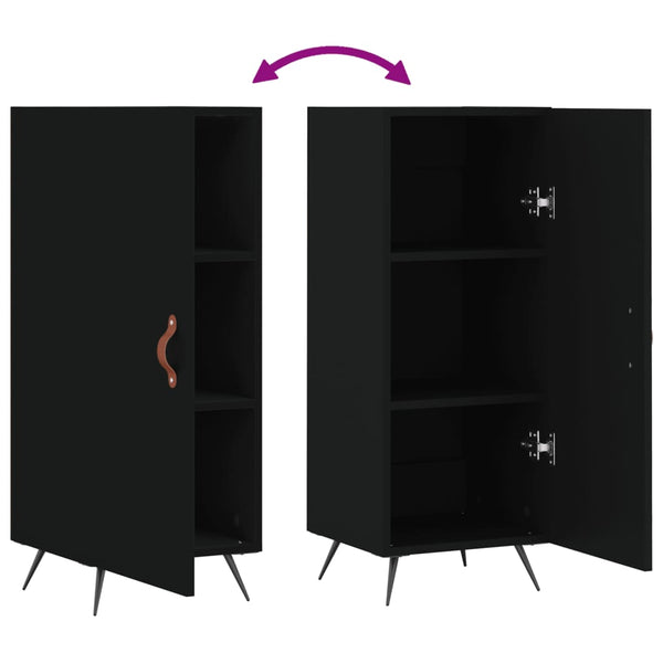 Schwarzes Sideboard Prohan 34,5x34x90cm (Holz)
