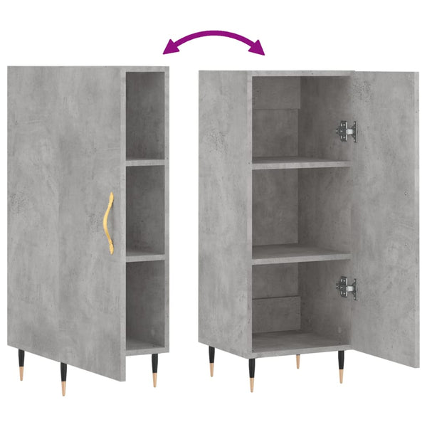Betongraues Sideboard Gerhald 34,5x34x90cm (Holz)