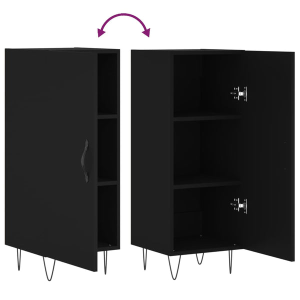 Schwarzes Sideboard Egido 34,5x34x90cm (Holz)
