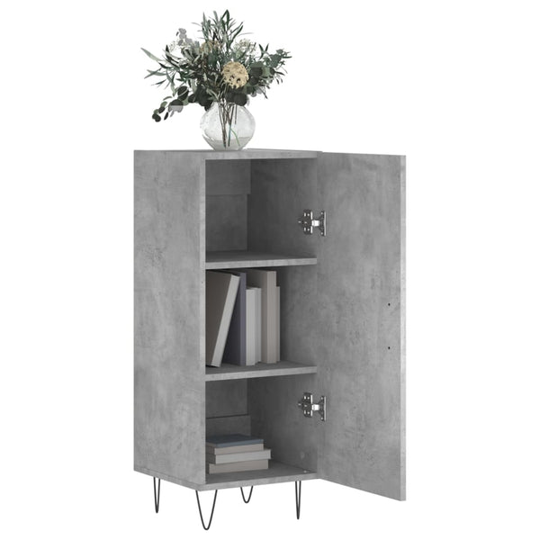 Sideboard Egido aus betongrauem Holz, 34,5x34x90cm