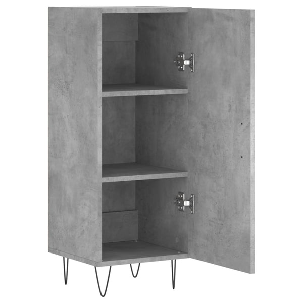 Sideboard Egido aus betongrauem Holz, 34,5x34x90cm