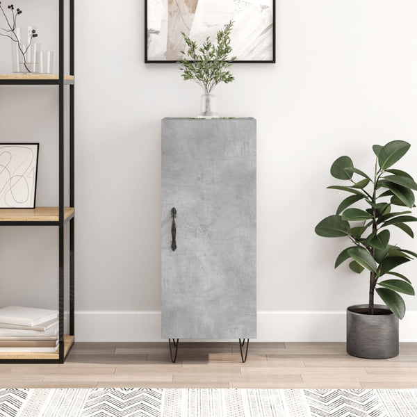 Sideboard Egido aus betongrauem Holz, 34,5x34x90cm