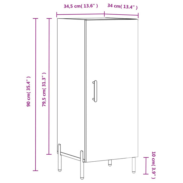 Ielcita Sideboard weiß 34,5x34x90cm (Holz)