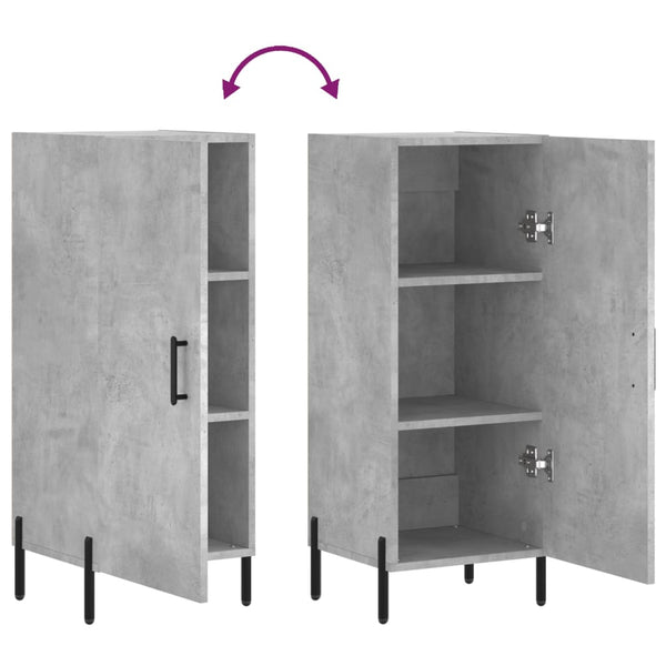 Betongraues Sideboard Ielcita 34,5x34x90cm (Holz)