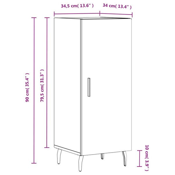 Weißes Sideboard Zmioara 34,5x34x90cm (Holz)