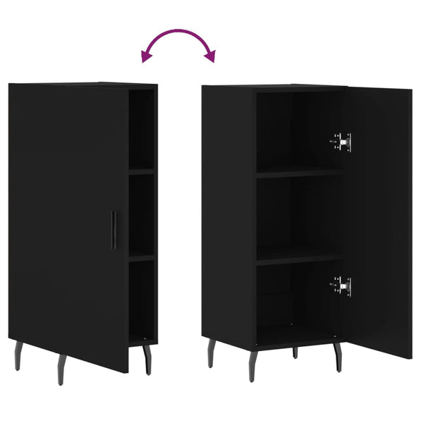 Schwarze Kommode Zmioara 34,5x34x90cm (Holz)